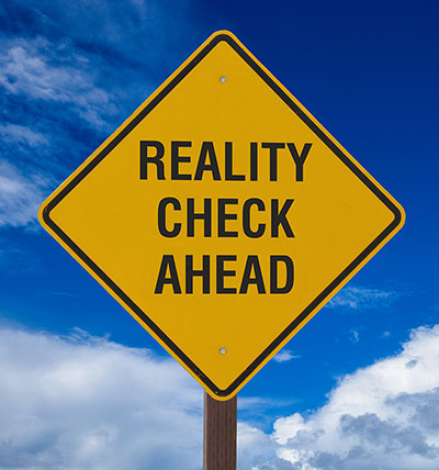 Reality Check Cautions Sign Image